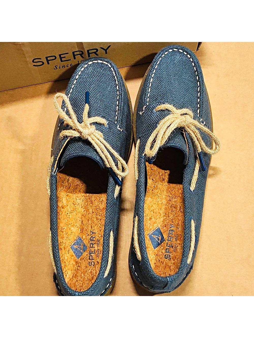 Sperry Top-Sider A/O 2-Eye Hemp Navy Boat Shoes Men’s US 9.5 M STS83222